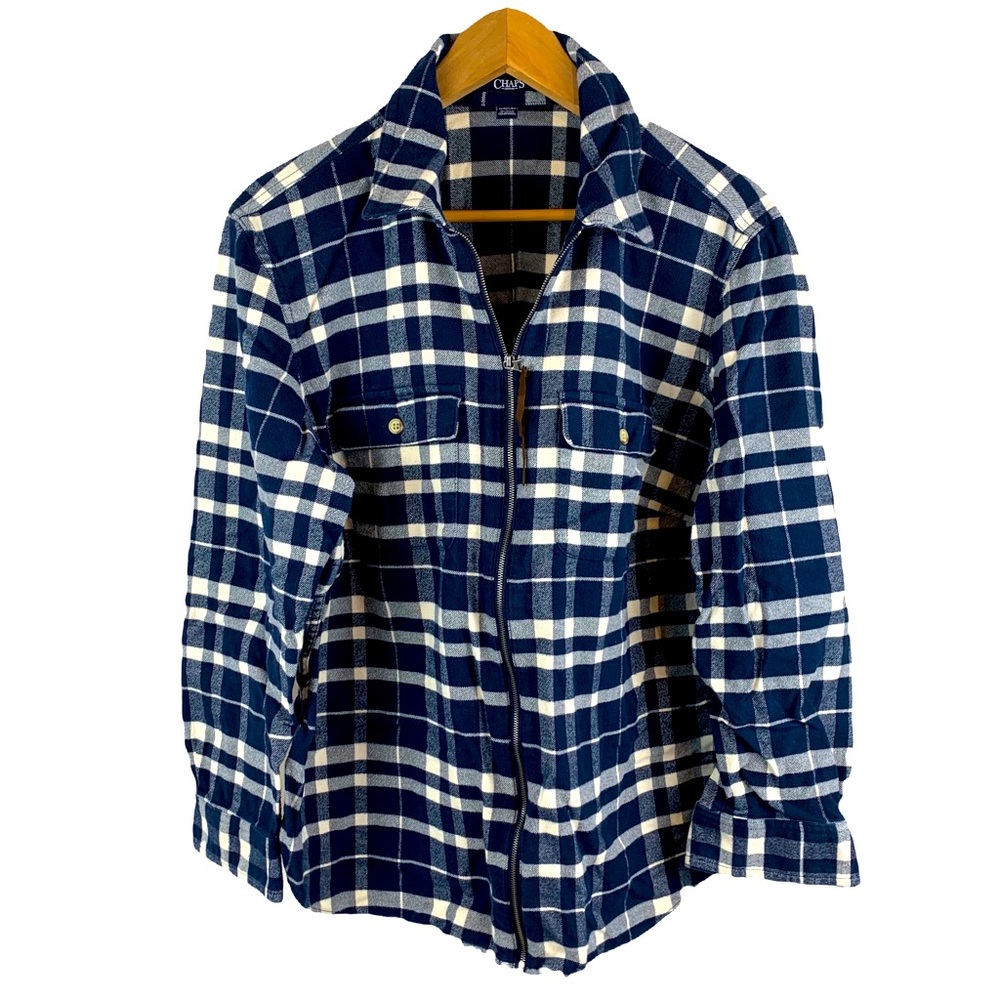 Chaps womens plaid shacket zip front , size 1x